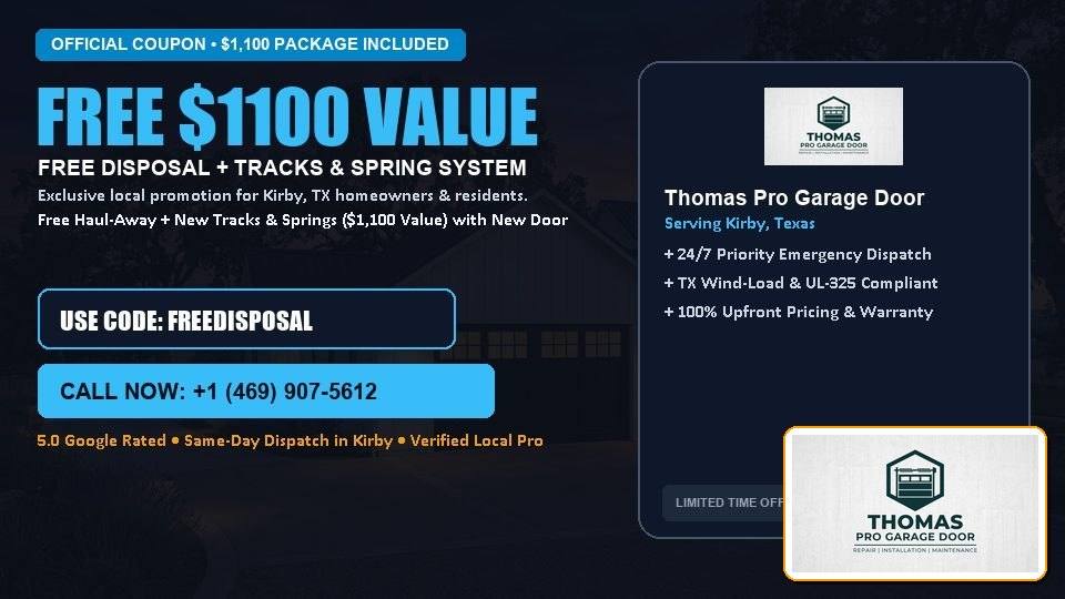FREE Old Door Haul-Away & Heavy-Duty Tracks in Kirby, TX - Thomas Pro Garage Door