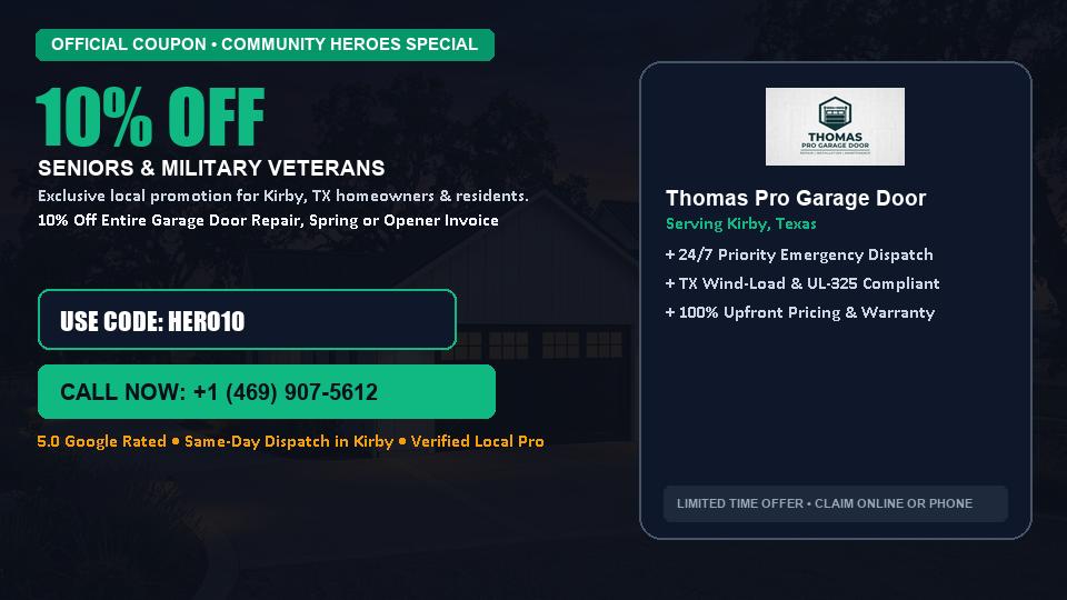 10% OFF Senior, Military & First Responder Discount in Kirby, TX - Thomas Pro Garage Door